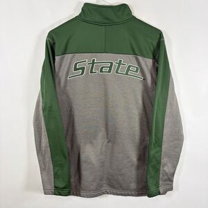 Vintage Michigan State Spartans Gen2 1/4 Zip Pullover Mens Medium Green Gray